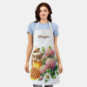 Honingbij rode klaver Jouw naam Schort (Gedragen)