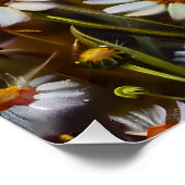 Honingbij rond wilde bloemen olieverfschilderij ku perfect poster (Hoek)