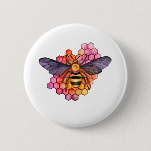 Honingbij Ronde Button 5,7 Cm