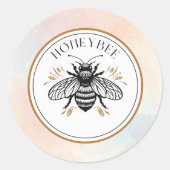 Honingbij Ronde Sticker (Voorkant)