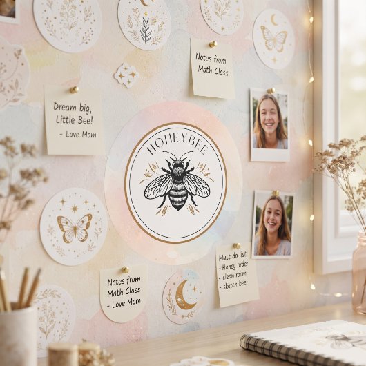 Honingbij Ronde Sticker