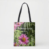 Honingbij & Roze Echinacea Milieuvriendelijke Bood Tote Bag (Voorkant)