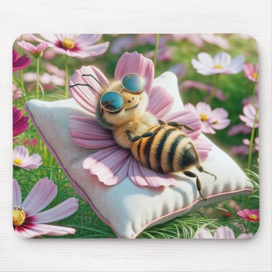 Honingbij rust op een kussen muismat (Voorkant)
