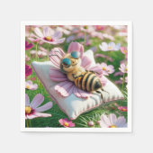 Honingbij rust op een kussen servet (Voorkant)