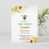 Honingbij shower verjaardagsuitnodiging kaart (Staand voorkant)