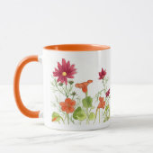 Honingbij Sinaasappel Nasturtiums Painted Daisy Fl Mok (Links)
