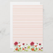 Honingbij Sinaasappel Nasturtiums Red Cosmos Lined Briefpapier (Voorkant / Achterkant)