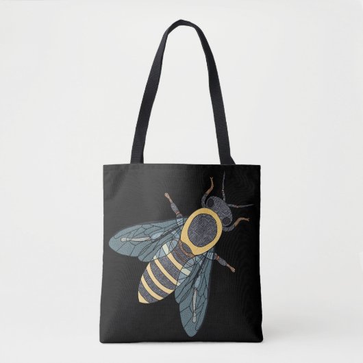 Honingbij (single black) - Tas (Voorkant)