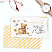 Honingbij teddybeer baby shower luier loterij informatiekaartje