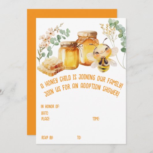 Honingbij Uitnodiging (Voorkant / Achterkant)
