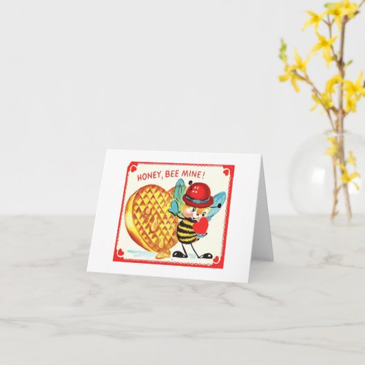  honingbij Valentijn Kaart (Gele Bloem)
