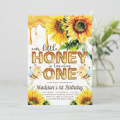 Honingbij Verjaardag Zonnebloem eerste verjaardag Kaart (Staand voorkant)