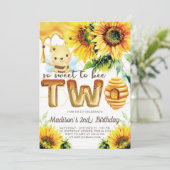 Honingbij Verjaardag Zonnebloem Schattige 2e Verja Kaart (Staand voorkant)