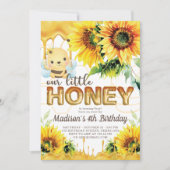 Honingbij Verjaardag Zonnebloem Schattige Kaart (Voorkant)