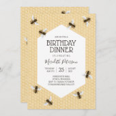  honingbij verjaardagsdiner kaart (Voorkant / Achterkant)