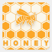Honingbij Vierkante Sticker (Voorkant)