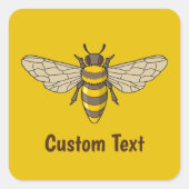 Honingbij Vierkante Sticker (Voorkant)