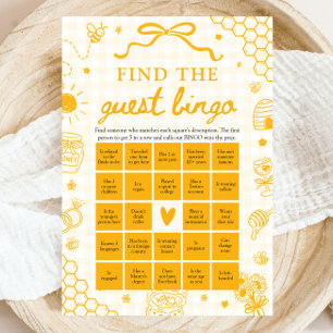 Honingbij Vind de Gast Bingo Baby Shower Spel Kaart