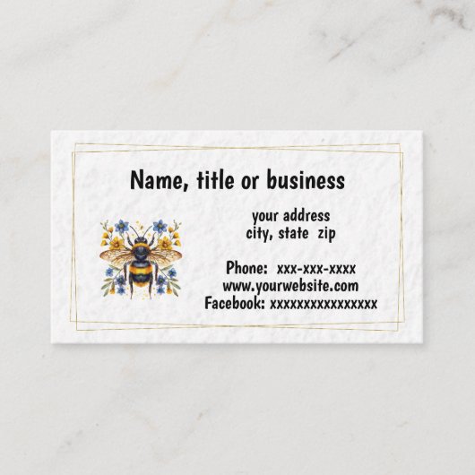 Honingbij Visitekaartje (Voorkant)