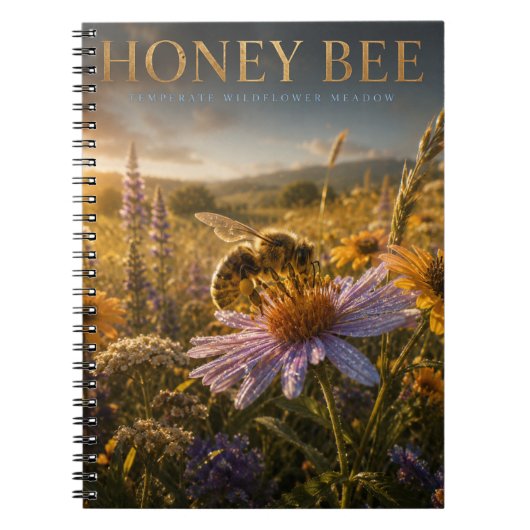 Honingbij Wilde Bloemenweide DIEREN Notitieboek (Voorkant)