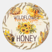 Honingbij Wildflower Honing Jar Dekseletiketten Ronde Sticker (Voorkant)
