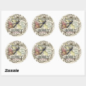 Honingbij Wildflower Honing Olijfkrans Ronde Sticker (Vel)