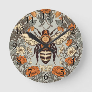 honingbij William Morris geïnspireerd op bloemen Ronde Klok