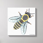 Honingbij (wit) - Canvas Afdruk (Voorkant)