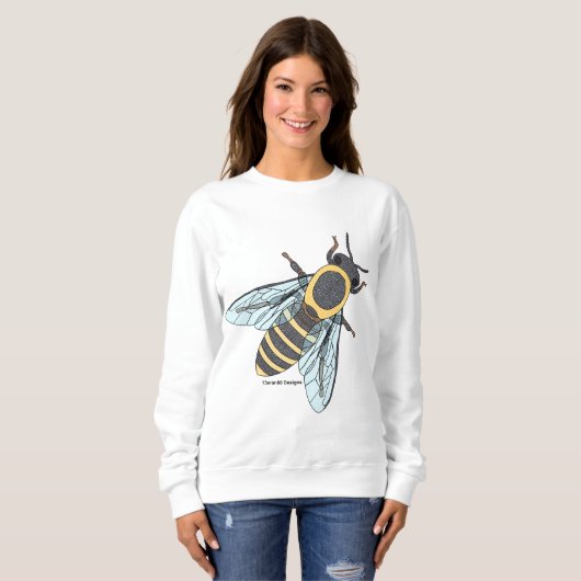 Honingbij (wit) - Dames Basic Sweatshirt (Voorkant volledig)