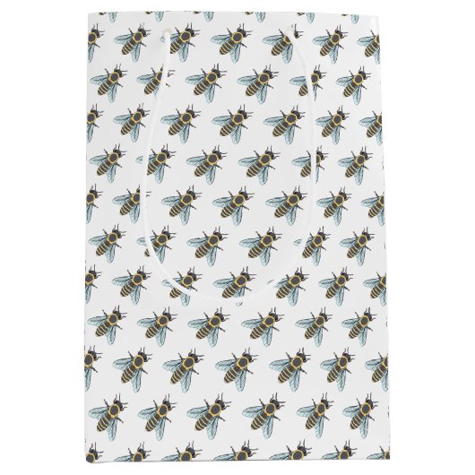 Honingbij (wit) - Gift Bag Medium Cadeauzakje (Voorkant)