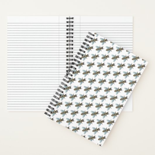 Honingbij (wit) - Spiraal Notebook Notitieboek (Binnen)