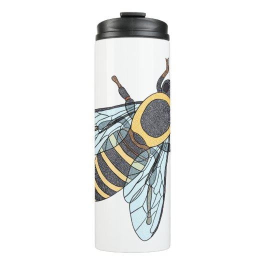 Honingbij (wit) - Tumbler Thermosbeker (Voorkant)