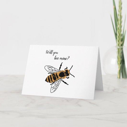Honingbij, word je mijn Valentijn Kaart (Voorkant)