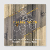 Honingbij zeshoek • Retro hout textuur Aangepaste  (Voorkant)