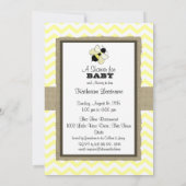 Honingbij ZigZag Baby shower Kaart (Achterkant)