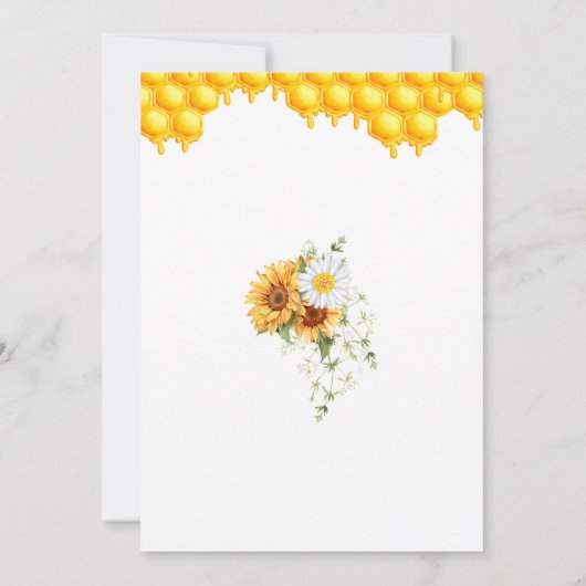 Honingbij Zoet Geel Bloemen Zonnebloem waterverf Kaart (Achterkant)