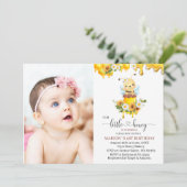 Honingbij Zoet Geel Bloemen Zonnebloem waterverf Kaart (Staand voorkant)