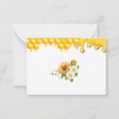 Honingbij Zoet Geel Bloemen Zonnebloem Waterverf Notitiekaartje (Achterkant)