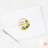 Honingbij Zonnebloeminblikken Ronde Sticker (Envelop)
