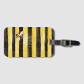 Honingbij zwart goud geel bagagelabel (Voorkant (horizontaal))