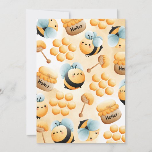 Honingbijen 1e uitnodiging van de Birthday Party (Achterkant)