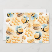 Honingbijen 1e verjaardag Fotouitnodiging Kaart (Achterkant)