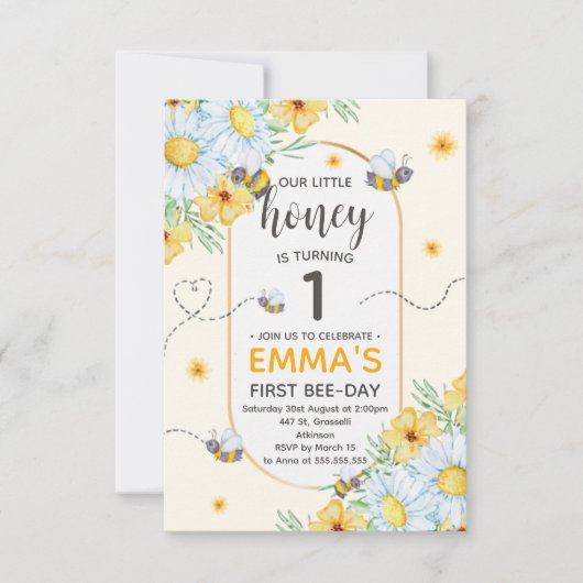 Honingbijen 1e verjaardag kaart (Voorkant)