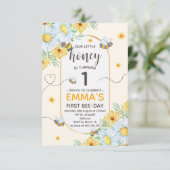 Honingbijen 1e verjaardag kaart (Staand voorkant)