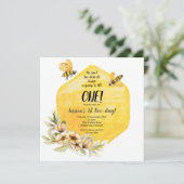 Honingbijen 1e verjaardag van het gastmeisje kaart (Staand voorkant)