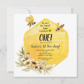 Honingbijen 1e verjaardag van het gastmeisje kaart (Voorkant)