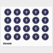 Honingbijen Apiary Beekeeper Boerderij Navy Blue Ronde Sticker (Vel)