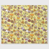 Honingbijen Apiary Floral Gift Cadeaupapier (Vlak)