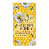 Honingbijen Apiary Wildflower Honey Bees Flowers J Etiket (Voorkant)