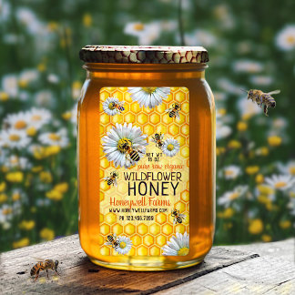 Honingbijen Apiary Wildflower Honey Bees Flowers J Etiket